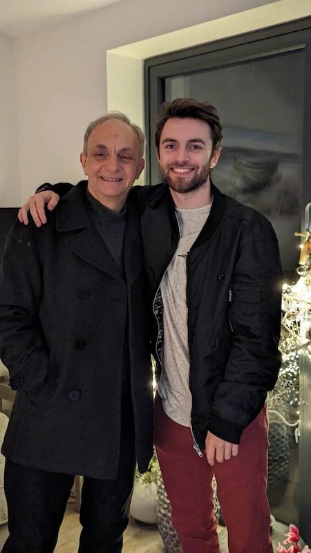 Elliot Evans with father Barry Evans